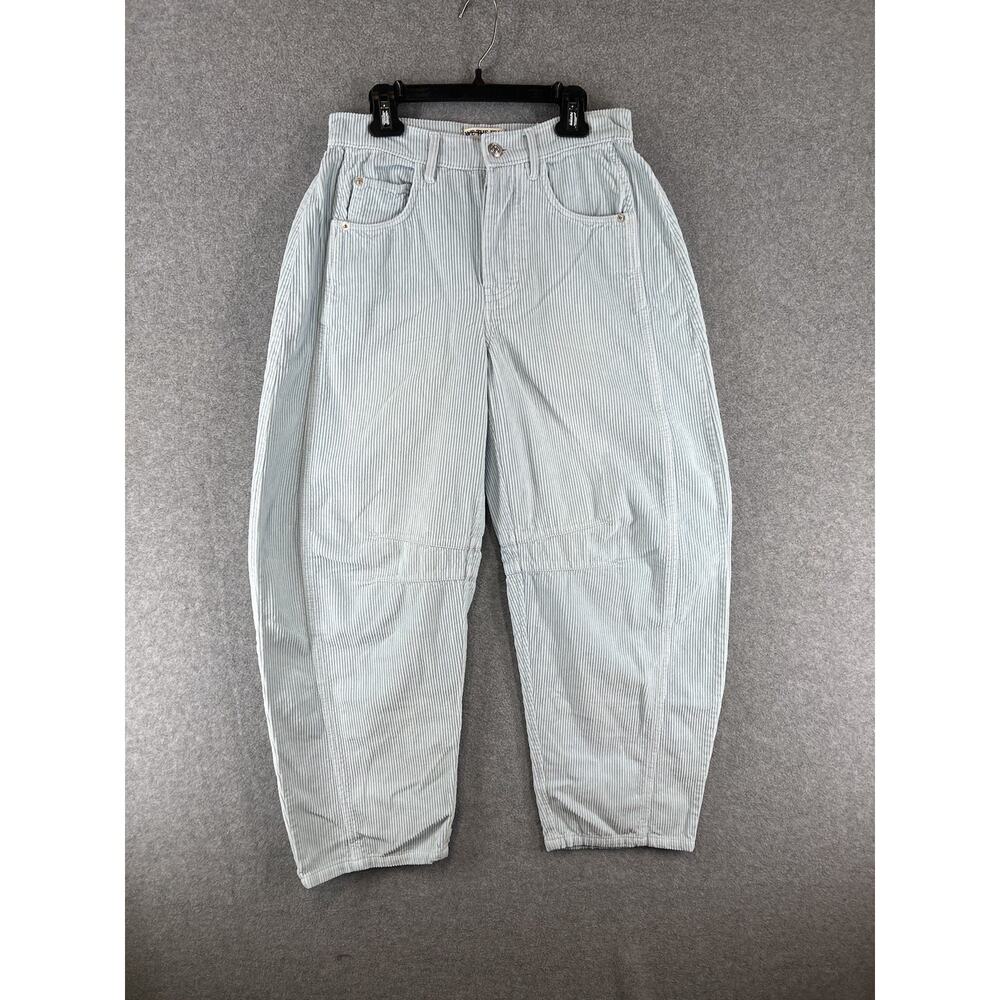 Free People We The Free Good Luck Barrel Corduroy Jeans Size 24 Blue
